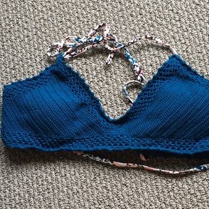 Teal, Crochet Bikini Top